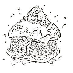 Cake illustration icons images drawing artline dessert