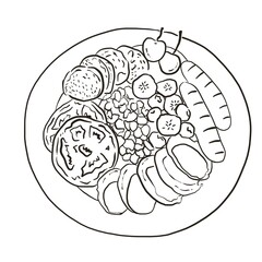 Cake illustration icons images drawing artline dessert