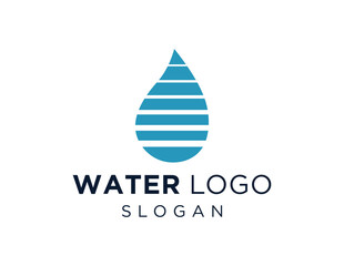The logo design is about Water and was created using the Corel Draw 2018 application with a white background.