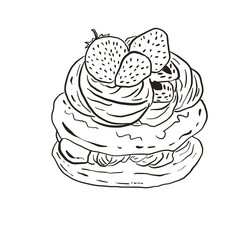 Cake illustration icons images drawing artline dessert