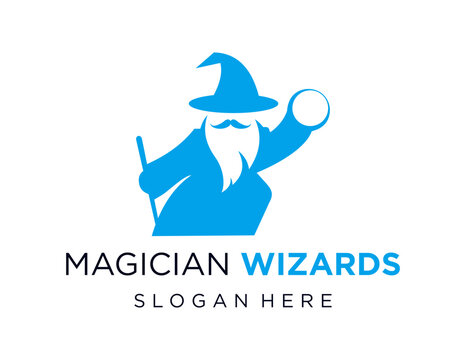 The logo design is about Wizard and was created using the Corel Draw 2018 application with a white background.