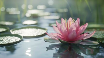 Beauty water lilly flower : Generative AI