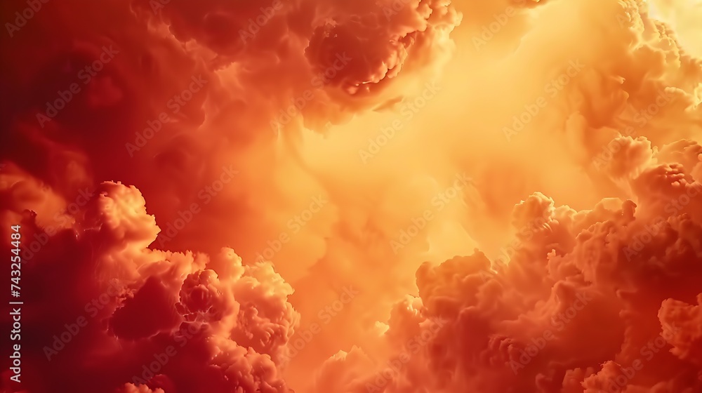 Aufkleber fiery red sky thunderclouds dramatic sky with heavy clouds fantastic magical fantasy scene bright to