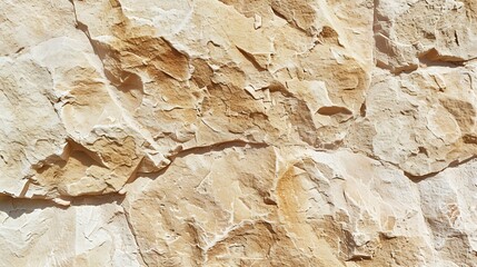 Light brown rock texture Mountain rough surface Closeup Stone wall background with copy space for design Wide banner Panoramic : Generative AI