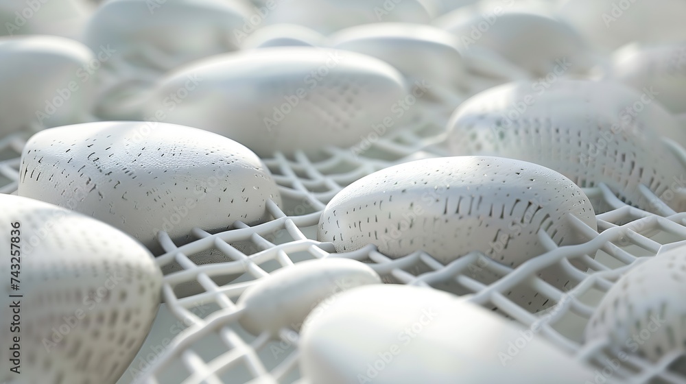 Aufkleber beautiful original background image texture of white stones of a round oval shape covered with a whi