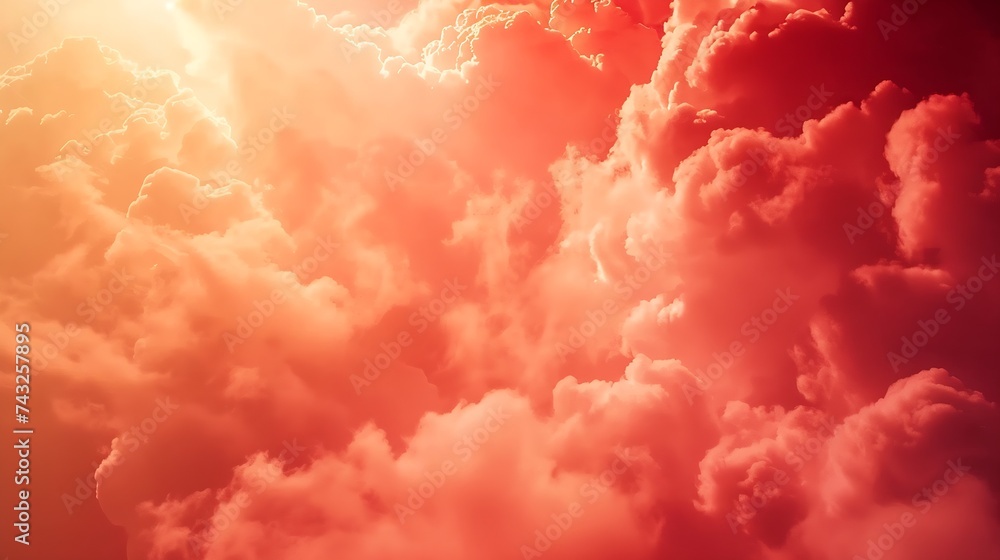 Aufkleber fiery red sky thunderclouds dramatic sky with heavy clouds fantastic magical fantasy scene bright to