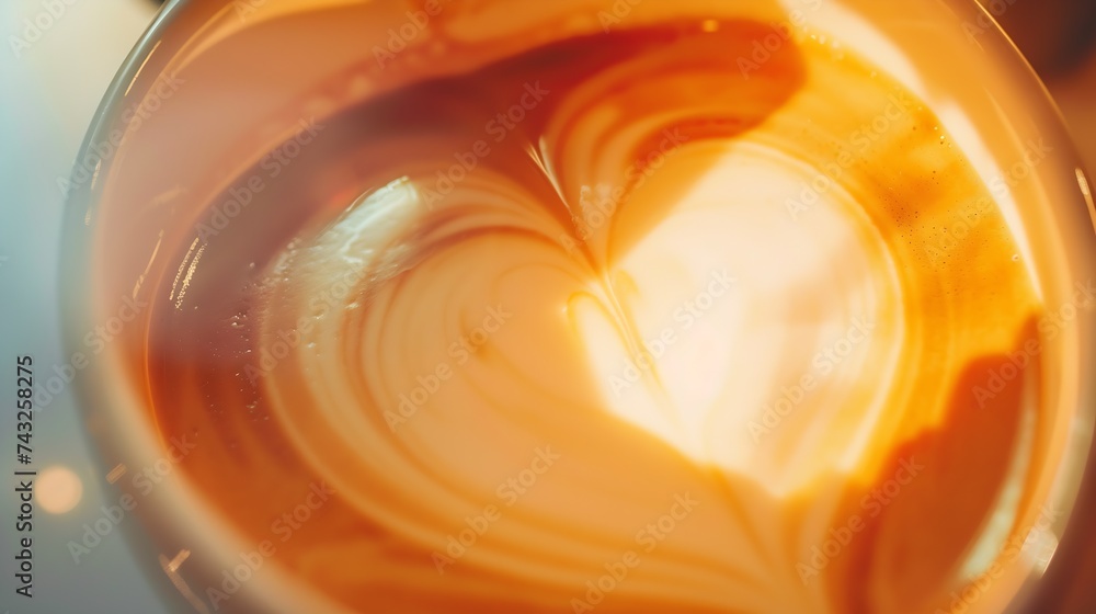 Aufkleber making of cafe latte art heart shape : generative ai