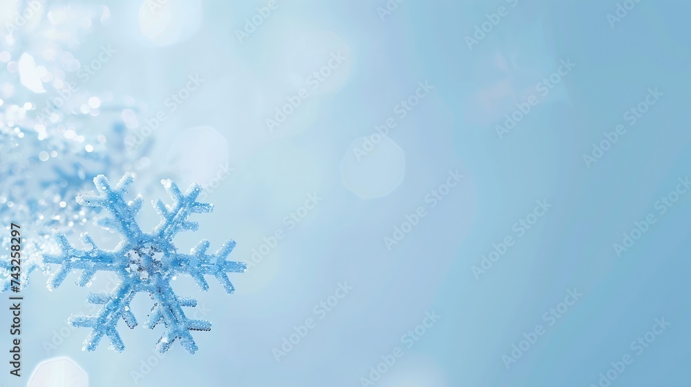 Aufkleber background for christmas and new year light blue snowflake texture with sparkles closeup macro with 