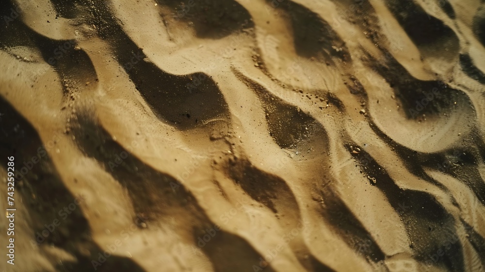 Aufkleber texture of sandy beach as background top view : generative ai