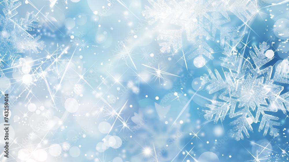 Aufkleber background for christmas and new year light blue snowflake texture with sparkles closeup macro with 