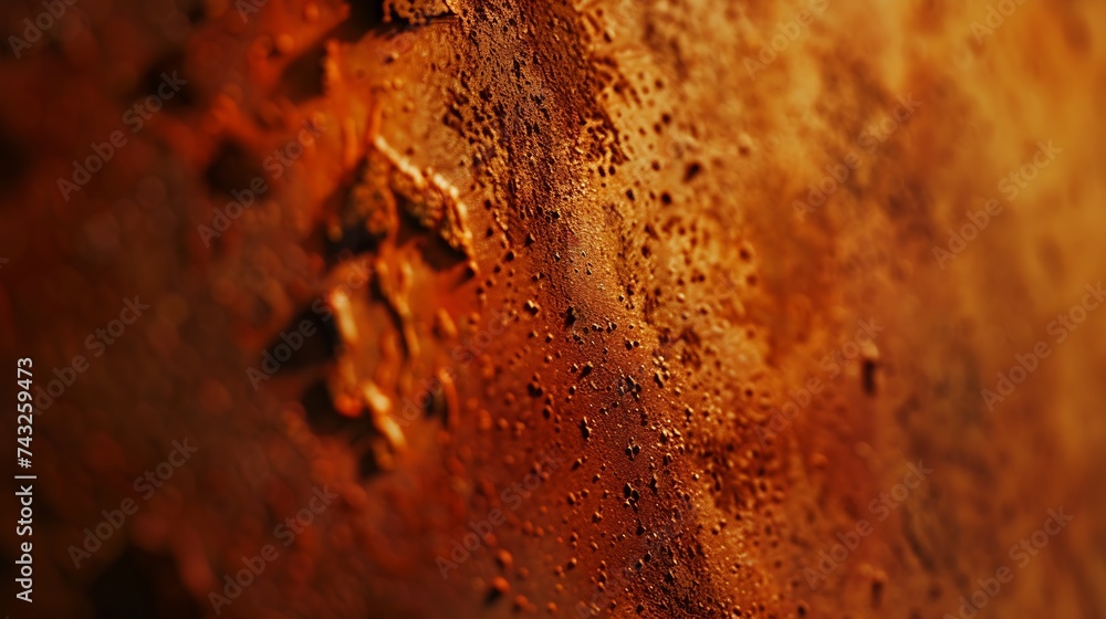 Aufkleber rusty metal background rust texture orange red brown abstract background bright rough textured backg