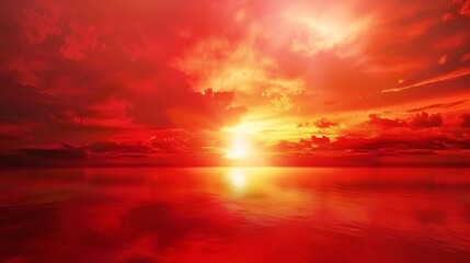 Abstract dark red background Dramatic red sky Red sunset with clouds Fantastic sunset background...