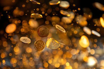 falling cryptocurrency coins