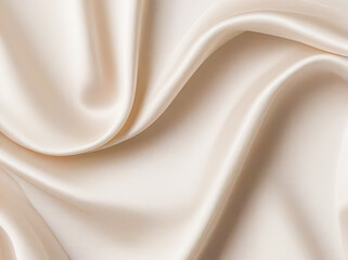 Soft White Satin Background: Pearl Panorama Close-Up