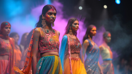 Indian women dancing at a festival