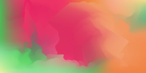Abstract vector nature green,red and orange colors blurred gradient background. Smooth digital watercolor landscape for web design, technology business concept