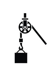 Pulley. Simple illustration in black and white.