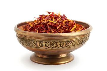 Fototapeta premium saffron spice in the bowl isolated on white background