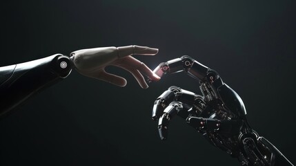 Naklejka premium the relationship between robot technology and humans