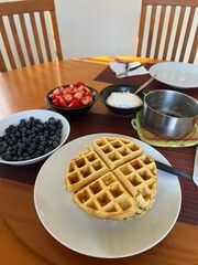waffles with blueberries