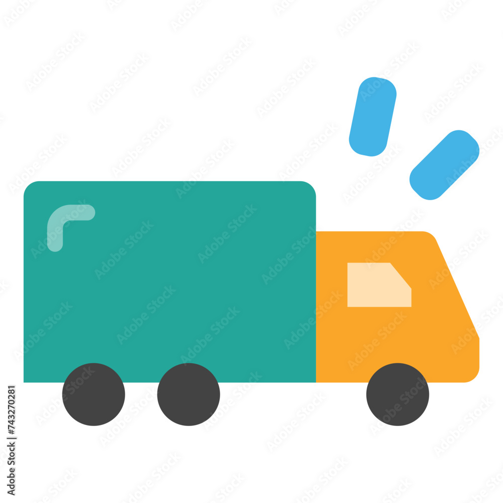 Poster delivery truck icon