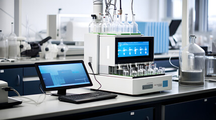Analysis in Action: A fully equipped Gas Chromatograph workstation in a certified lab
