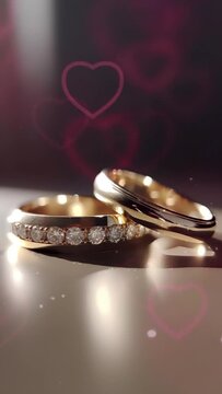 video template for wedding greeting, video for reels wedding notification, video wedding for moblie phone, video wedding rings luxury gold and diamods