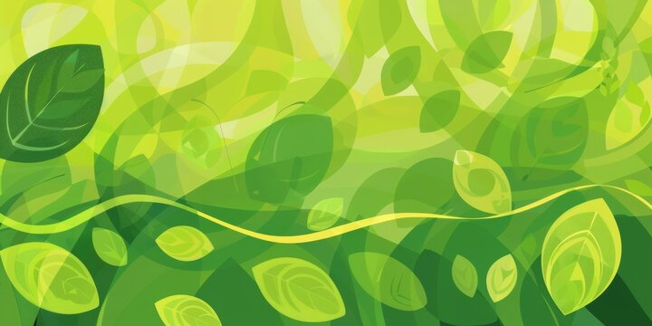 Bright gradient of green leaves, a vivid representation of growth and vitality, ideal for themes of nature and renewal.