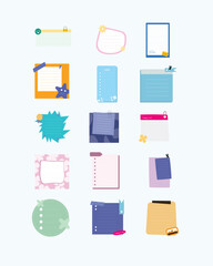 Simple Ripped Small Note Design Set