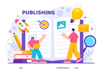 Digital Publishing Content Blog Marketing Writing Vector Illustration for Social Media or Webpage Organization in Flat Cartoon Background Design