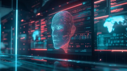  AI system as it analyzes and neutralizes a complex malware code.  - obrazy, fototapety, plakaty