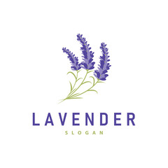 Lavender Logo Elegant Purple Flower Plant Illustration Floral Ornament Design