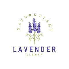 Lavender Logo Elegant Purple Flower Plant Illustration Floral Ornament Design