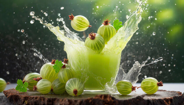 Nap&oacute;j agrestowy, eksplozja owoc&oacute;w, zielony agrest