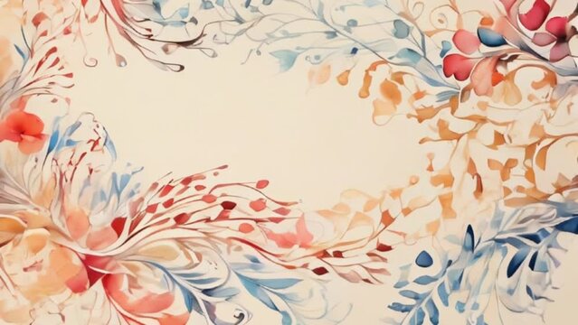 abstract floral background on cream color, motion graphic