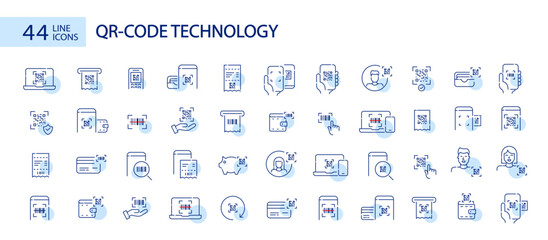 Qr code technology for financial services. P2P, store payment, wallet and personal account. Pixel perfect icon