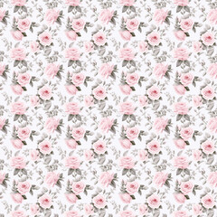 Fototapeta premium A delicate and romantic pattern of pink roses. ideal for wallpapers, fabrics, wrapping papers, and more