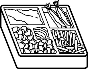 Bento Outline Vector Illustration