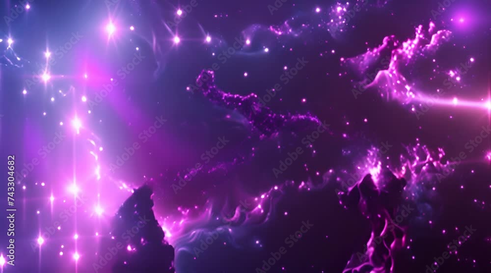 Sticker violet nebula and starfield in deep space with ai generated.