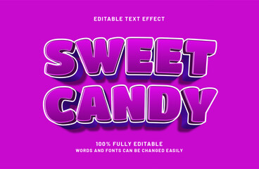 sweet candy 3d editable text effect template