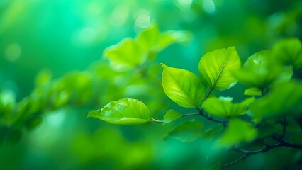 Fototapeta na wymiar green leaves background with blurred background