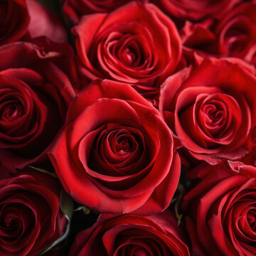 Close up of red roses for background.