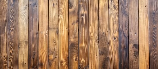 Detailed view of a wooden fence lacking posts, showcasing the beautiful texture of the rustic wood surface. - obrazy, fototapety, plakaty