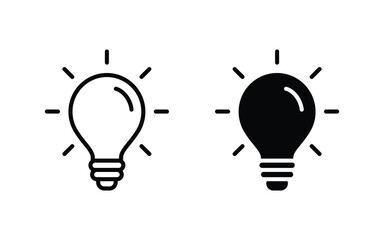 Lightbulb Icon Set. Bulb lamp icon, Lamp icons, Idea light bulb icon vector illustration.