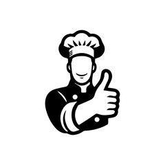 Simple Flat Chef Logo Vector