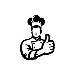 Simple Flat Chef Logo Vector