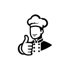 Simple Flat Chef Logo Vector
