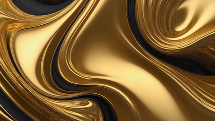 Golden abstract background, flowing golden liquid, silk feel, space for text
