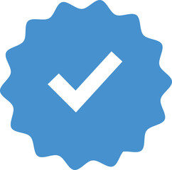 Blue Verified Badge icon, Verified check mark, Blue tick social media