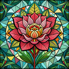 Flower, Stained Glass Style, Full body